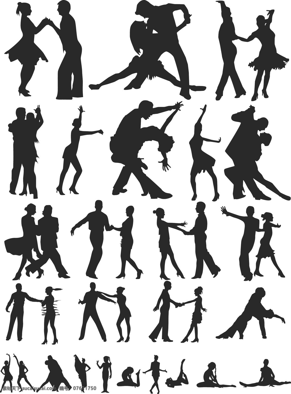 舞蹈 跳舞 交际舞 热舞 舞动 情侣 舞伴 情人 人物剪影 爱人夫妻 人物矢量素材 妇女女性 矢量人物 矢量