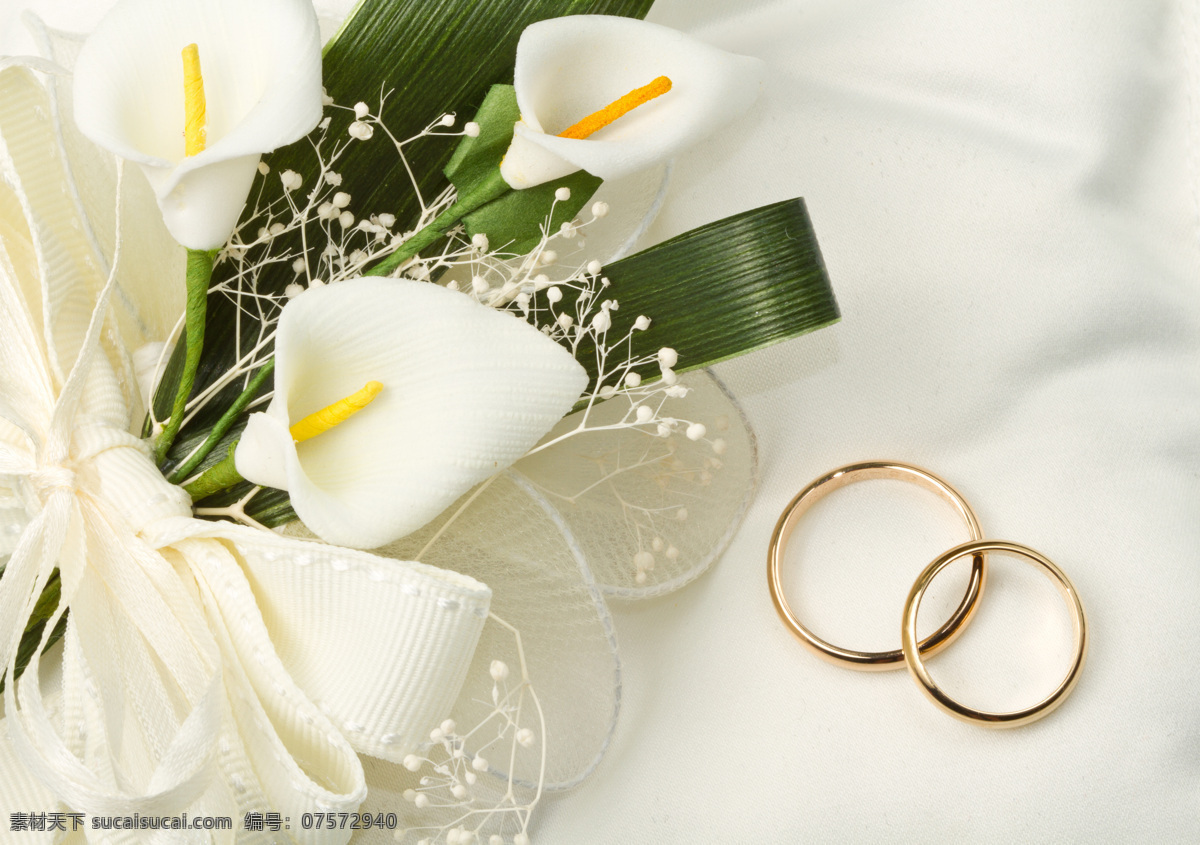 百合 戒 素材图片 花朵 鲜花 花束 戒指 对戒 婚庆用品 珠宝服饰 生活百科
