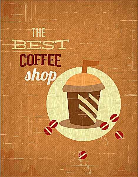 饮料杯 咖啡豆 背景 杯子 背景素材 其他模板 矢量素材 棕色