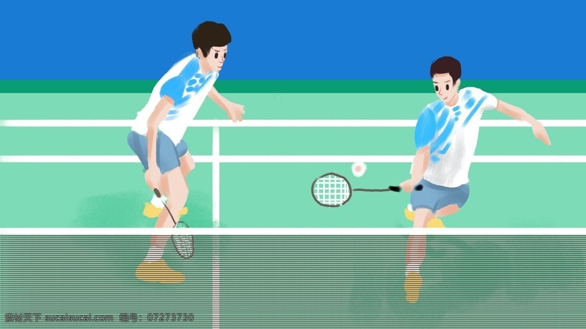 亚运会 羽毛球 插画 运动会 健身 运动 配图 文章配图