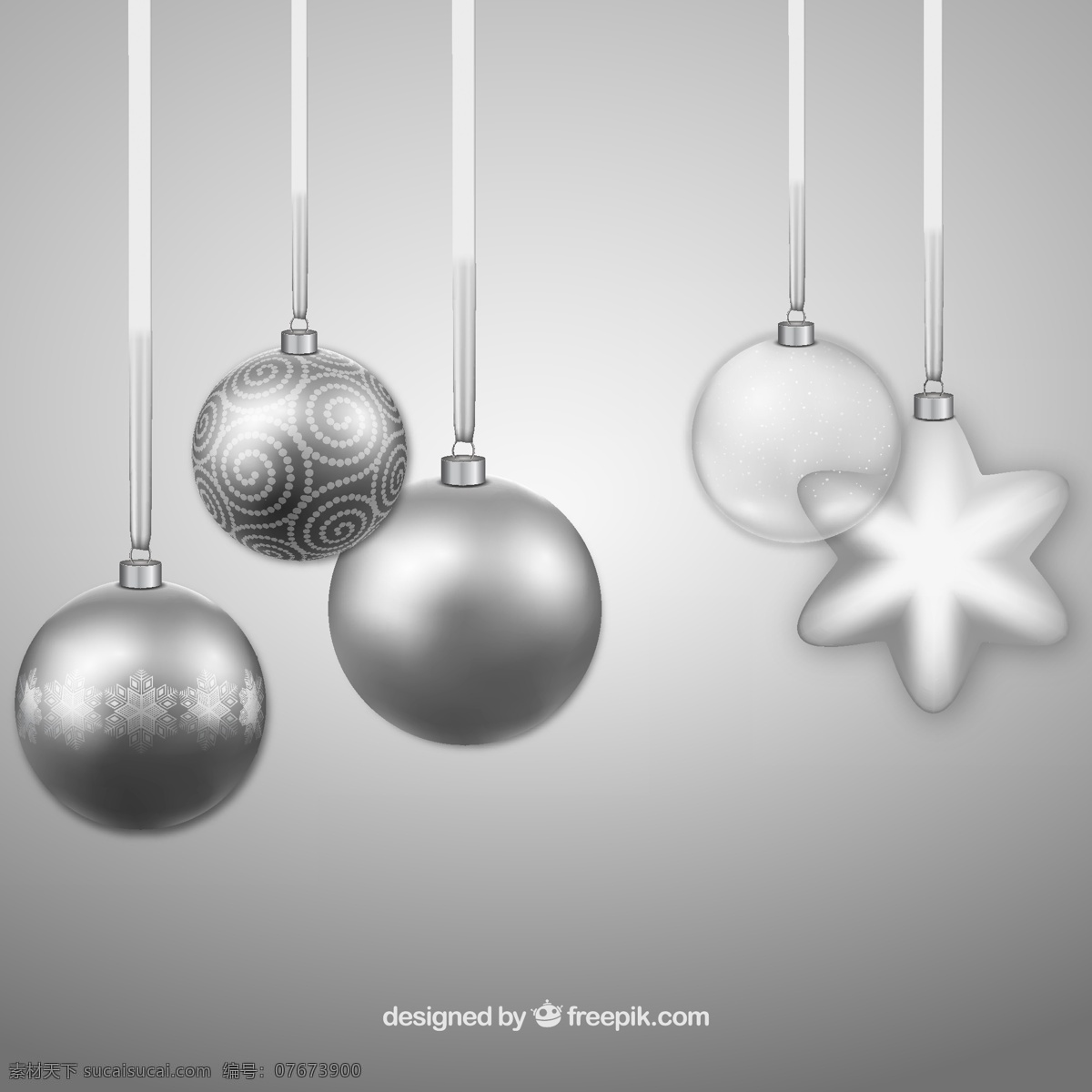 现实 银色 圣诞球 背景 圣诞星 装饰品 圣诞快乐 冬天 快乐 圣诞背景 圣诞节 庆祝节日 玻璃 银 装饰元素 装饰 背景模糊 灰色