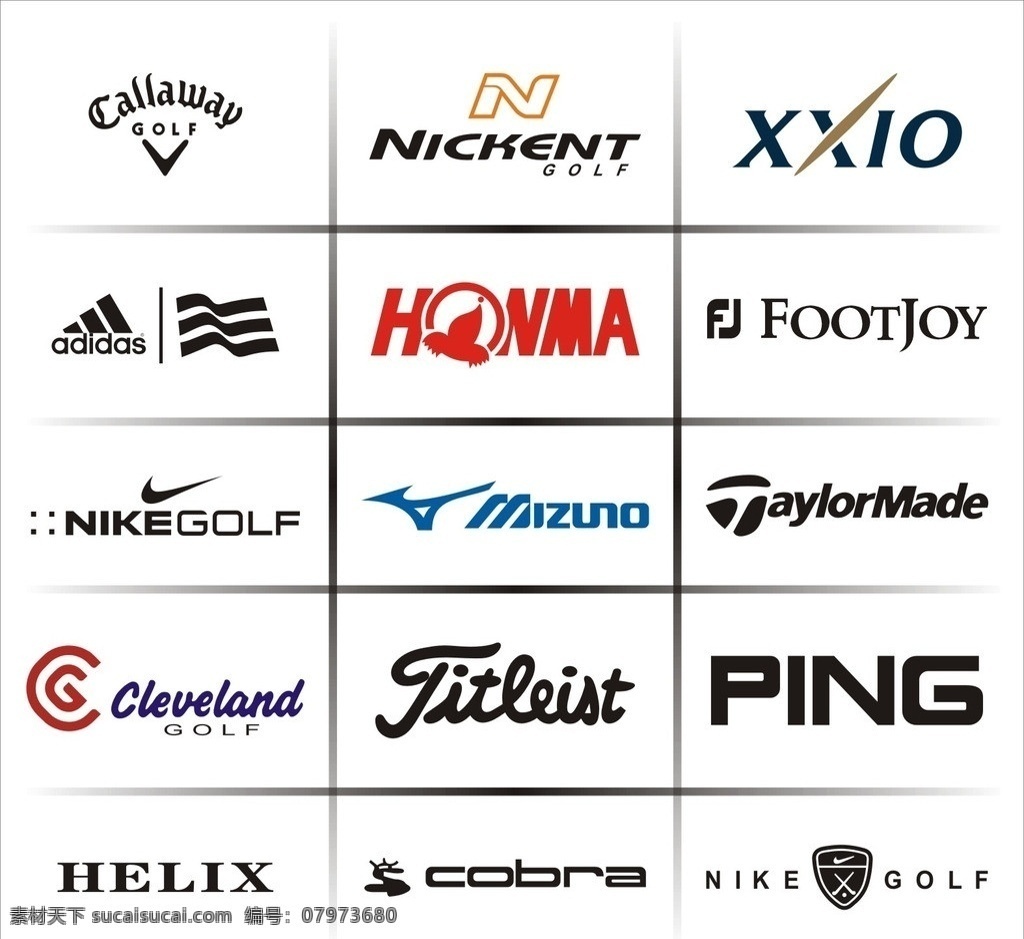 高尔夫标志 标志 图标 logo callaway nickent xxio adidas hanma footjoy nike mizuno cleveland helix fitleiat taylormade ping 企业 标识标志图标 矢量