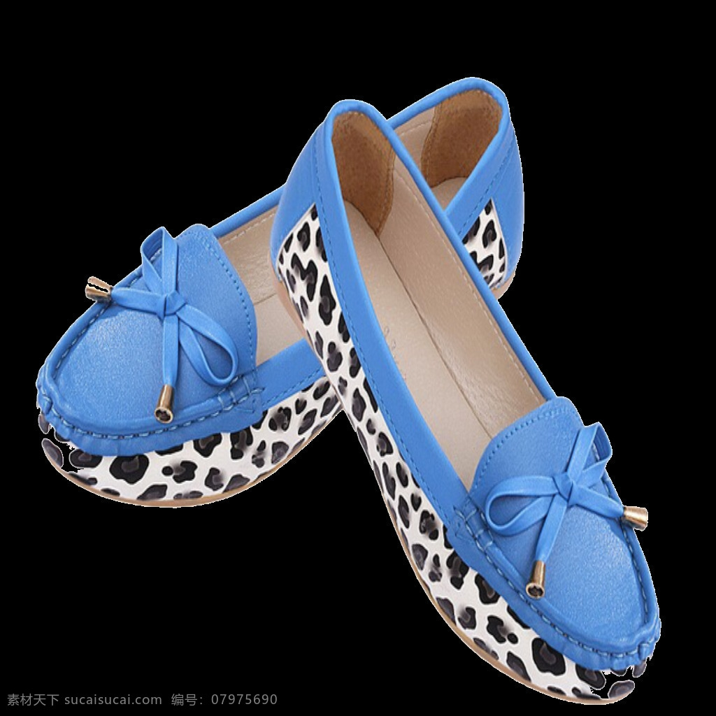 蓝色 女士 平底鞋 元素 png元素 蝴蝶结 免抠元素 女鞋 透明素材
