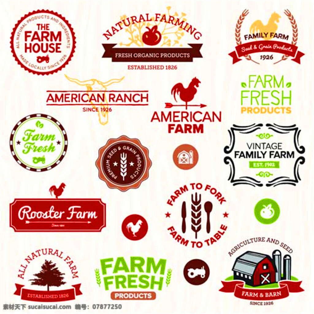 有机农业标志 logo 创意logo 企业logo logo标志 矢量素材 标志设计 有机农场标志 农场 标签 农田 植物