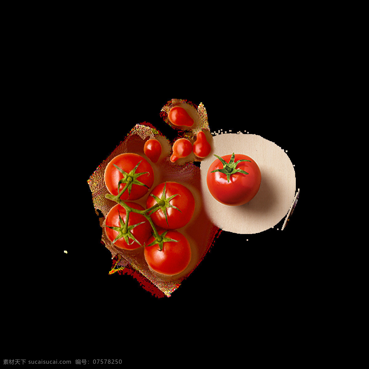 红色 番茄 圣女 果 蔬菜 元素 矢量 逼真