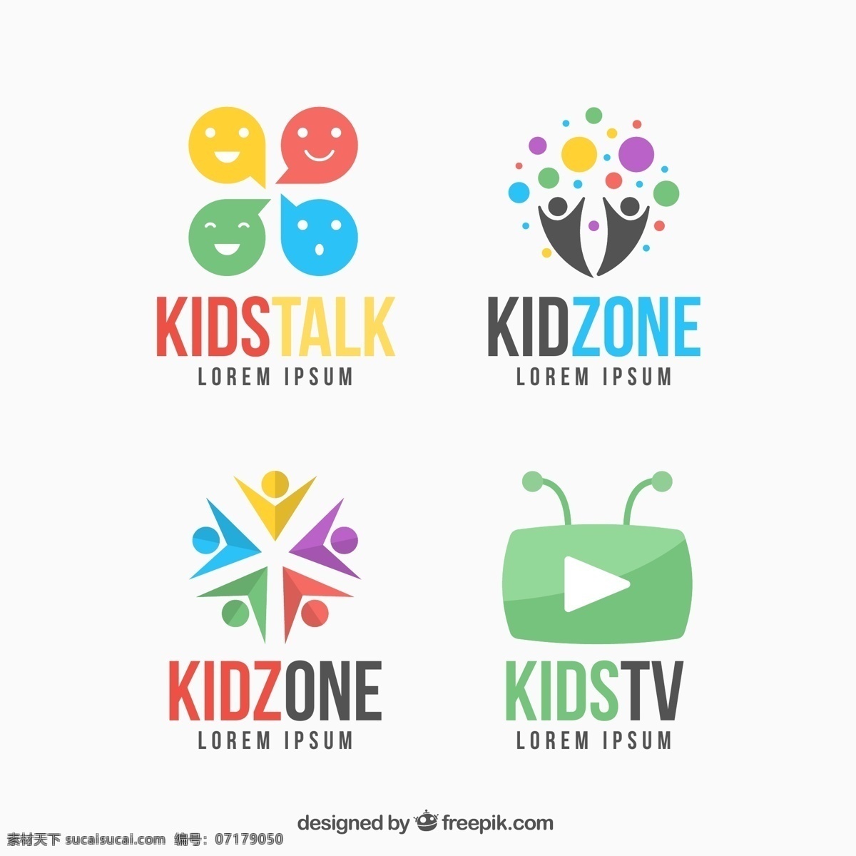 多彩 儿童 标志 集 儿童标志 logo