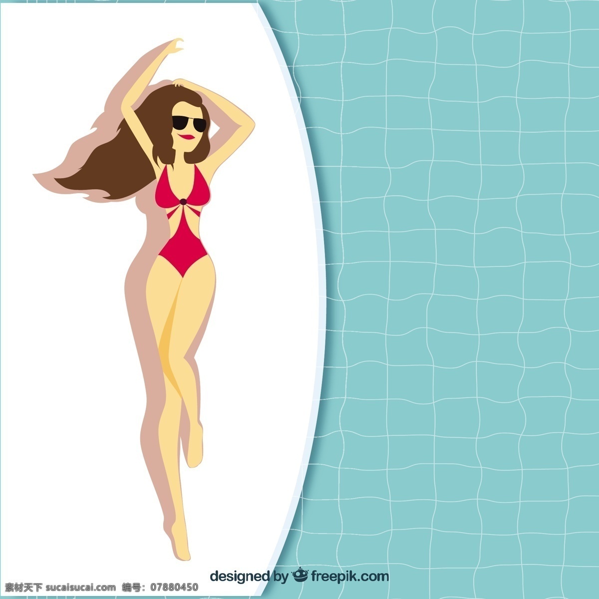 女子 带 泳衣 游泳池 背景 夏天的假期 度假 游泳 背景下 放松 冷静 季节 夏天 日光浴
