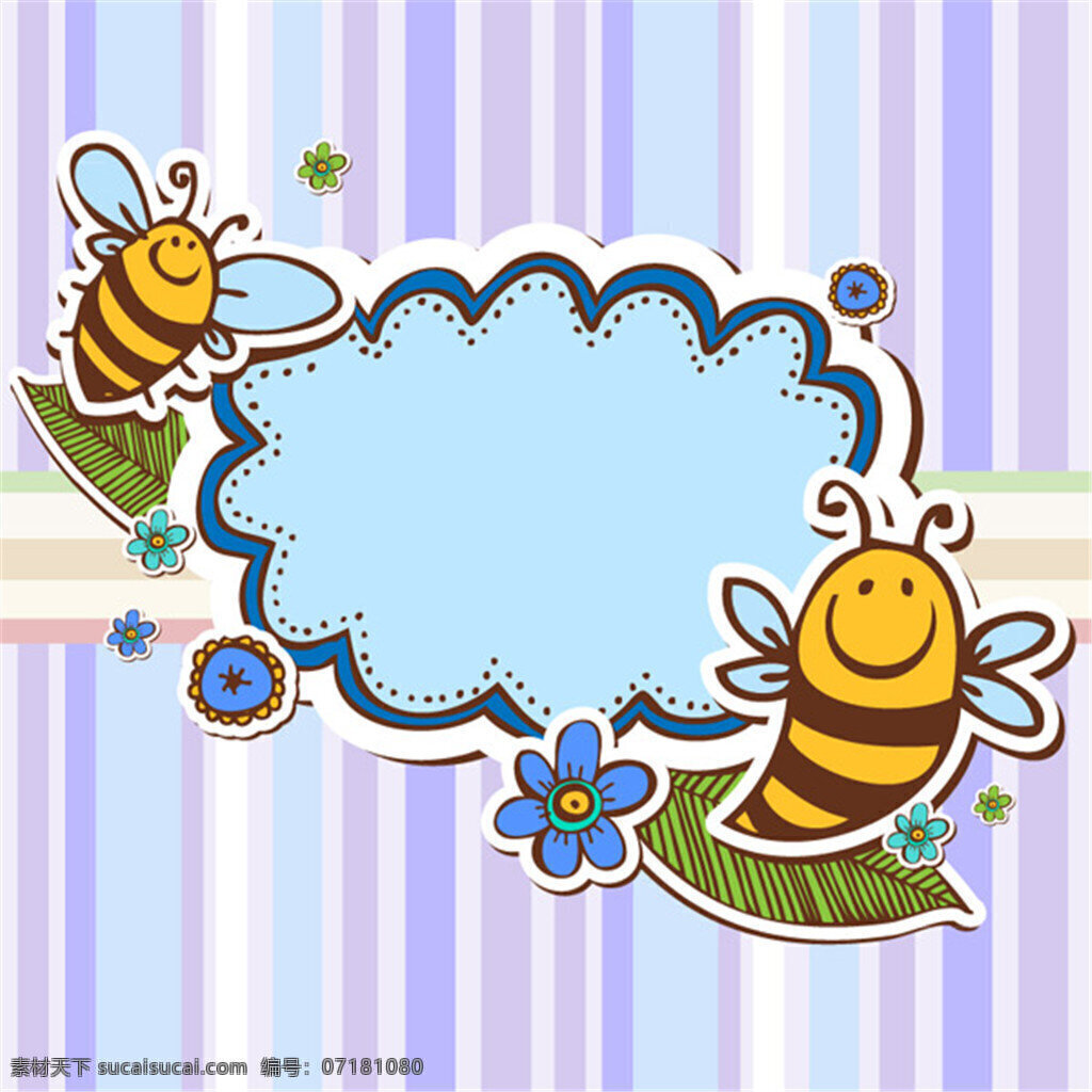 蜜蜂 剪贴 语言 框 创意矢量 卡通矢量 蜜蜂矢量