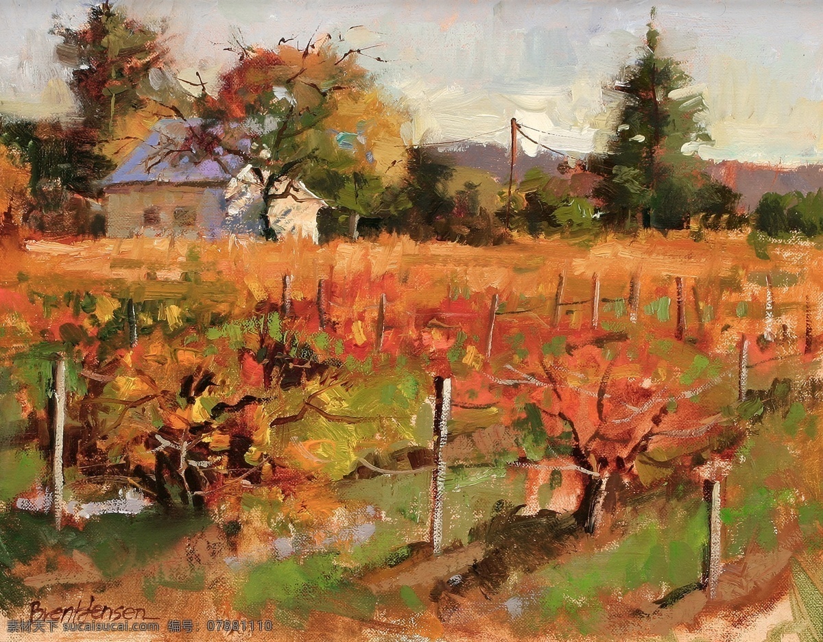 精美山水风景田园油画装饰画素材图片下载-素材编号07881110-素材天下图库