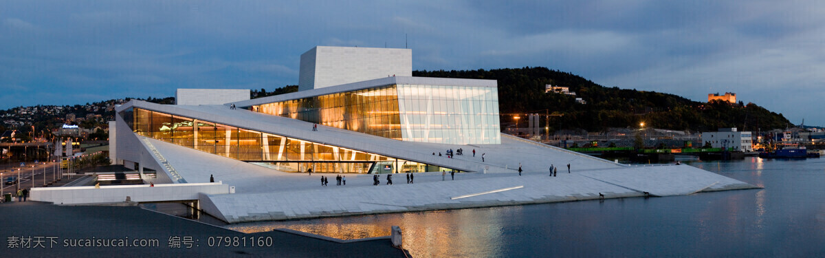 奥斯陆歌剧院 建筑 特色建筑 海边 演出 表演 剧院 灯光 临海 建筑摄影 建筑园林