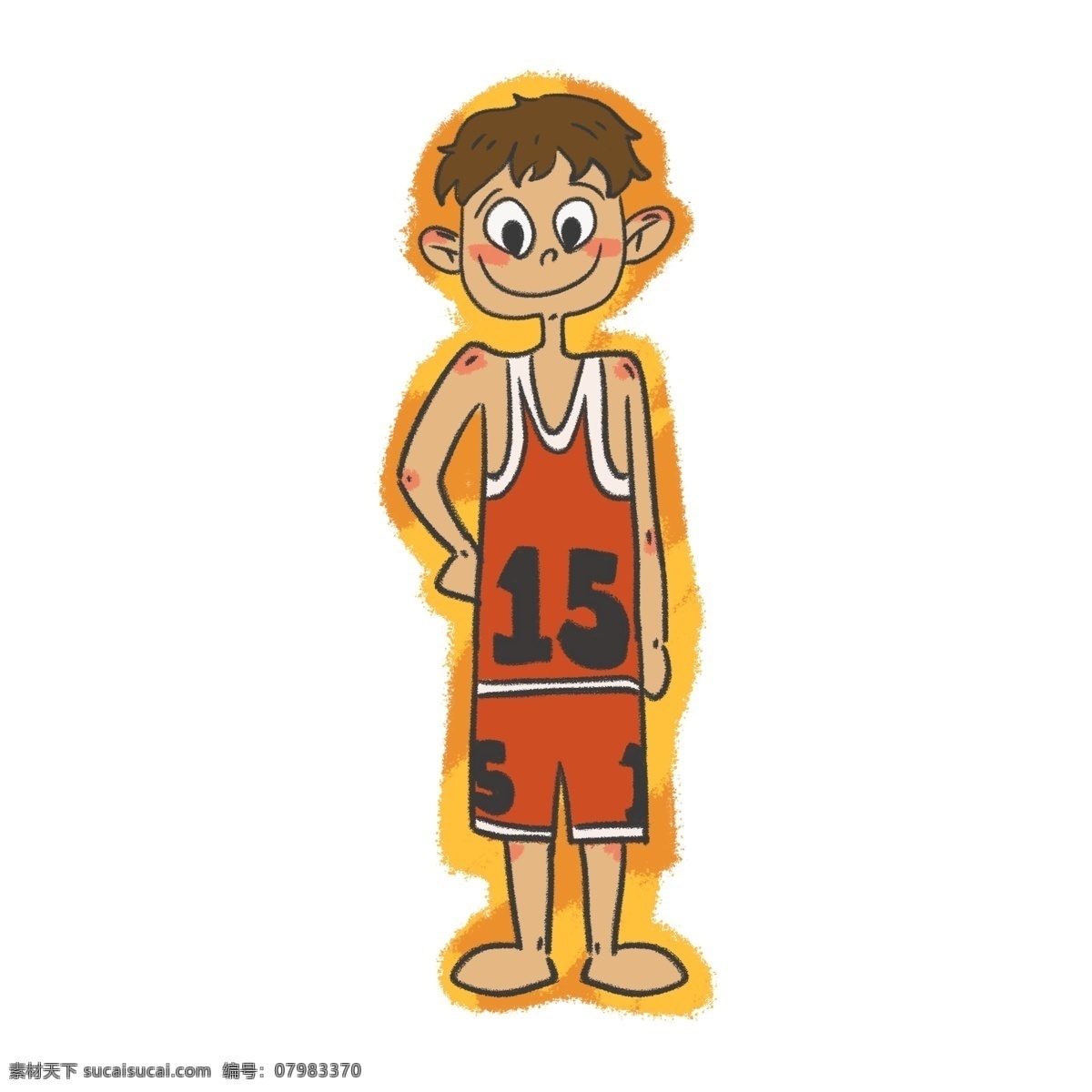 国际 篮球 日 蓝球 运动员 原创 卡通 人物 可爱 手绘 国际篮球日 球员 球服
