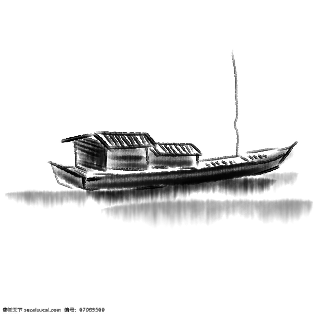 手绘 渔船 素描 草图 卡通渔船 手绘渔船 渔船插画 黑色渔船 简笔画渔船 船