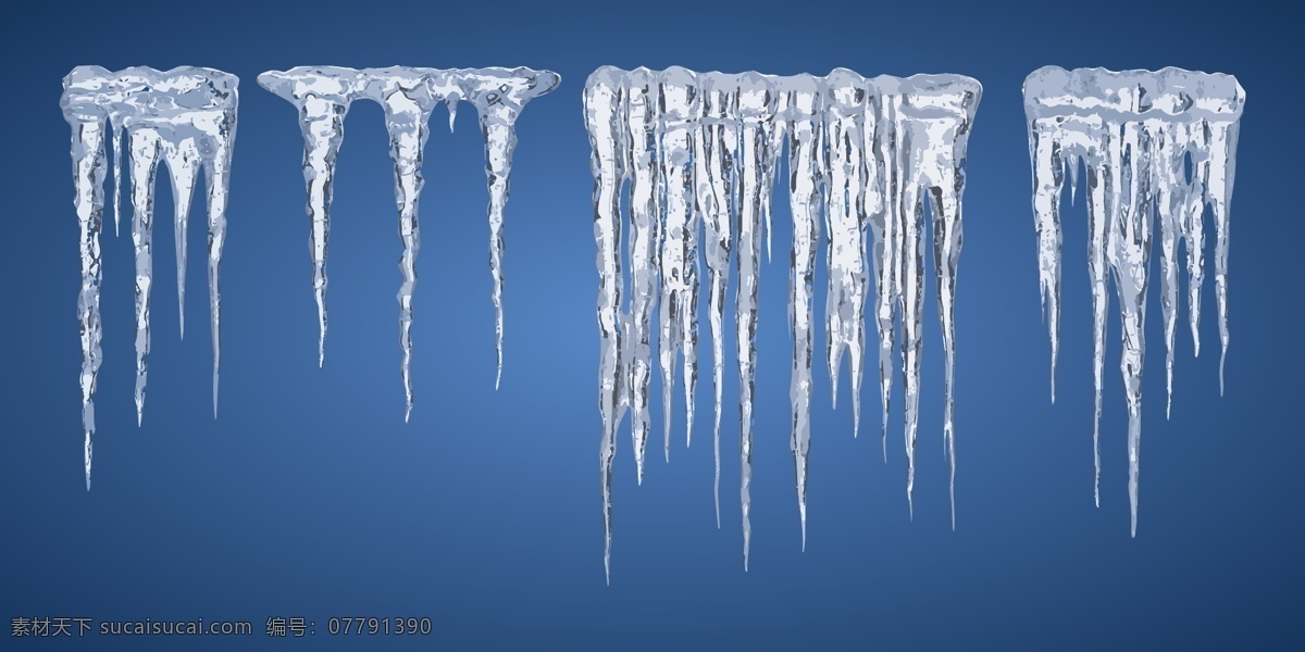 冰柱 冰椎 冰 冬天 透明晶莹 雪块 冰块 矢量 冰尖