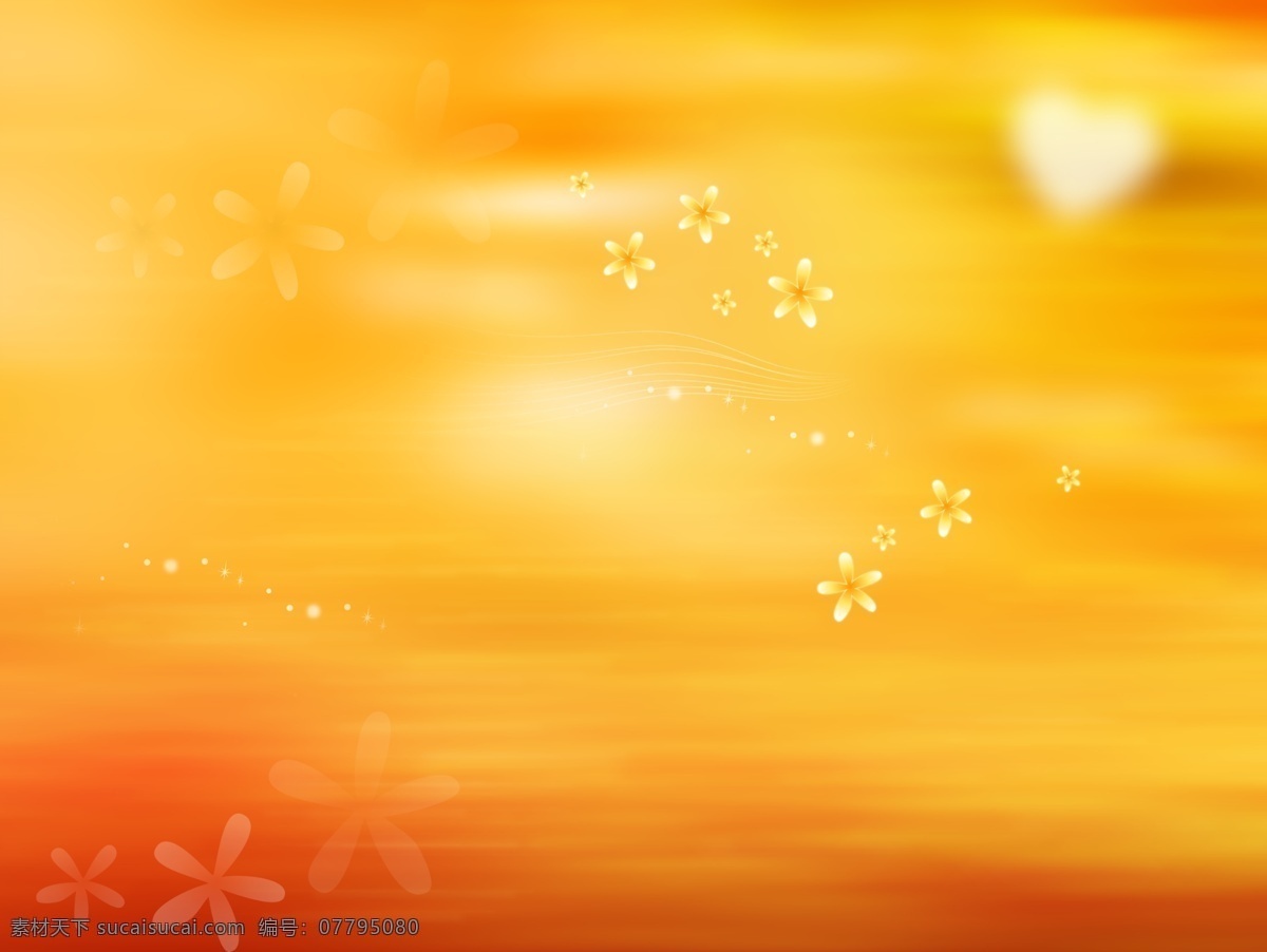橙色 碎花 心形 橙色背景 背景 桔黄 炫光背景 背景底纹 底纹边框 分层 源文件 背景素材