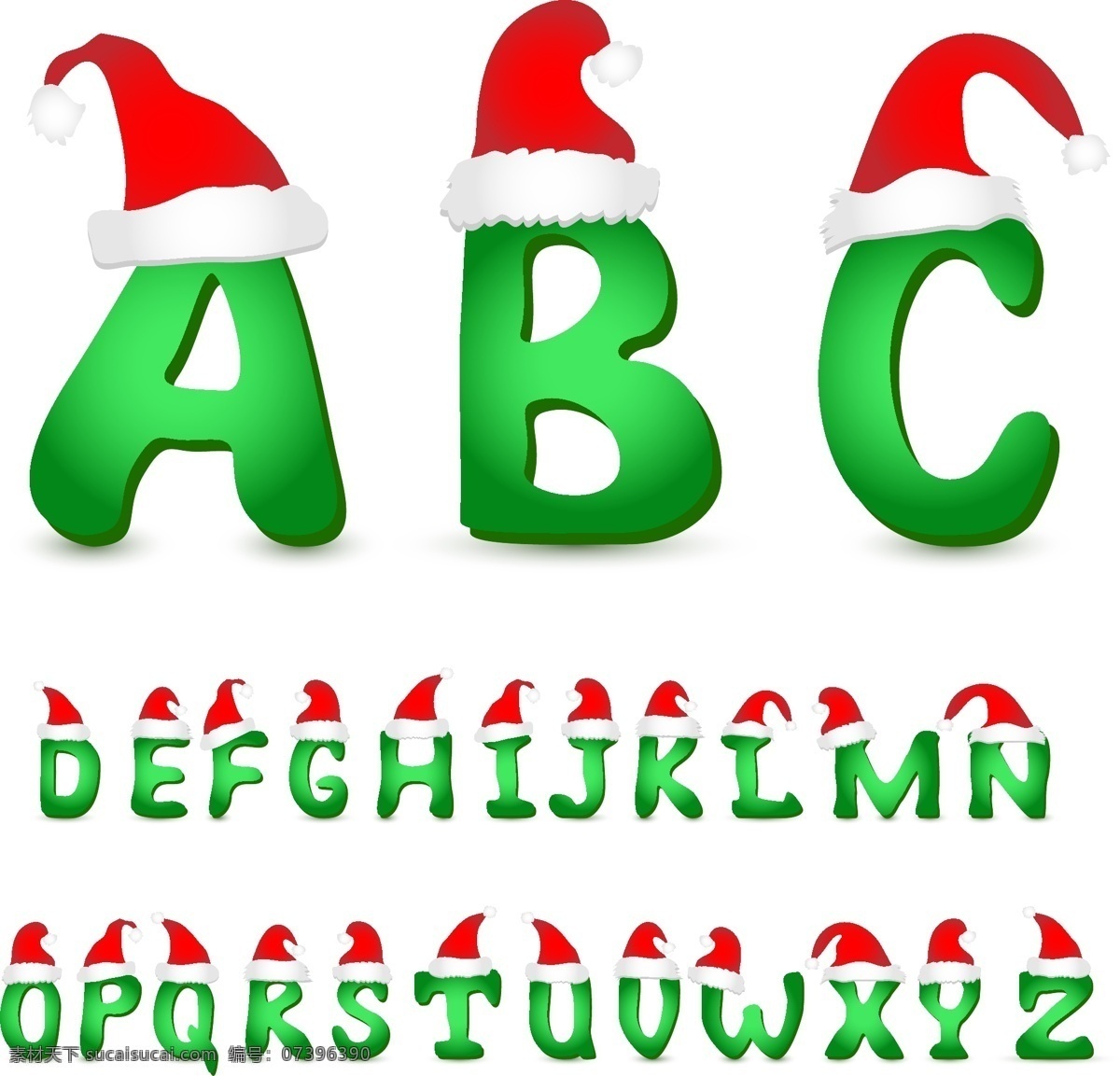 可爱 圣诞 信件 矢量 圣诞节 圣诞帽 英文字母 创造性的字母 矢量图 艺术字