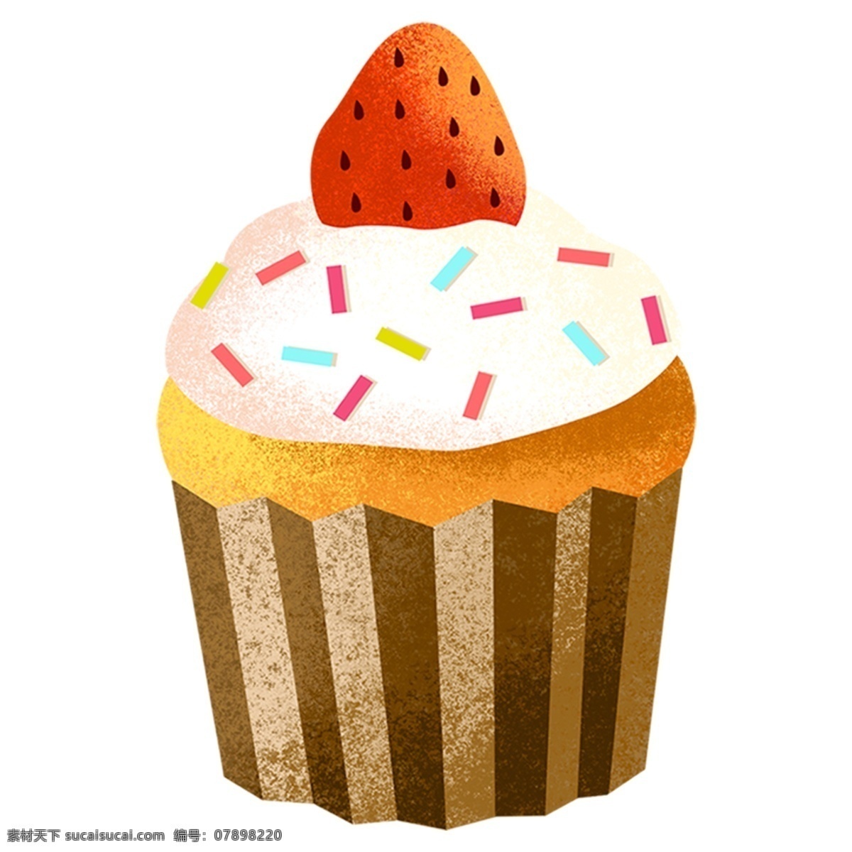 手绘 彩色 美味 甜品 插画元素 简约 卡通 免扣素材