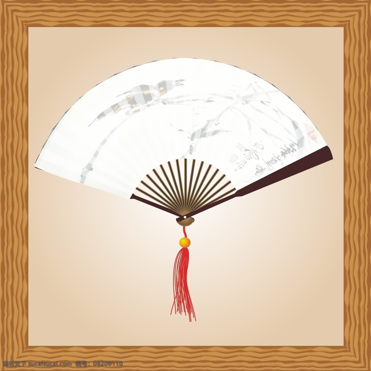 折扇 扇子 中国扇 古典 鸟 传统文化 文化艺术 矢量