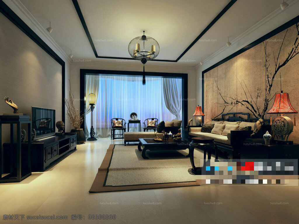 现代 客厅 3d 模型 室内空间 灯光室内空间 室内装饰 3dmax 室内装修免 费 室内装饰模型 3d模型 黑色