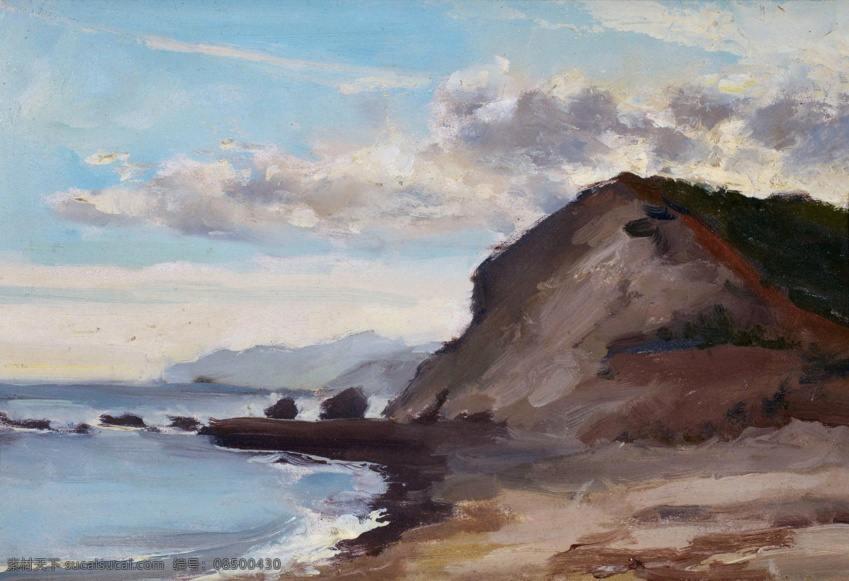 风景 风景油画 海边 海滩 绘画书法 礁石 青岛 青岛设计素材 青岛模板下载 吴作人 油画 文化艺术 国画吴作人 psd源文件