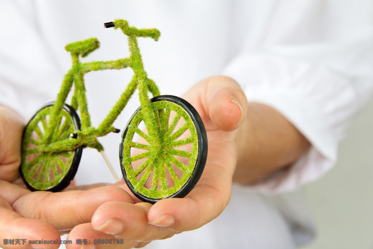 绿色环保 自行车 绿色自行车 环保自行车 创意环保概念 节能环保 能源保护 其他类别 生活百科 白色