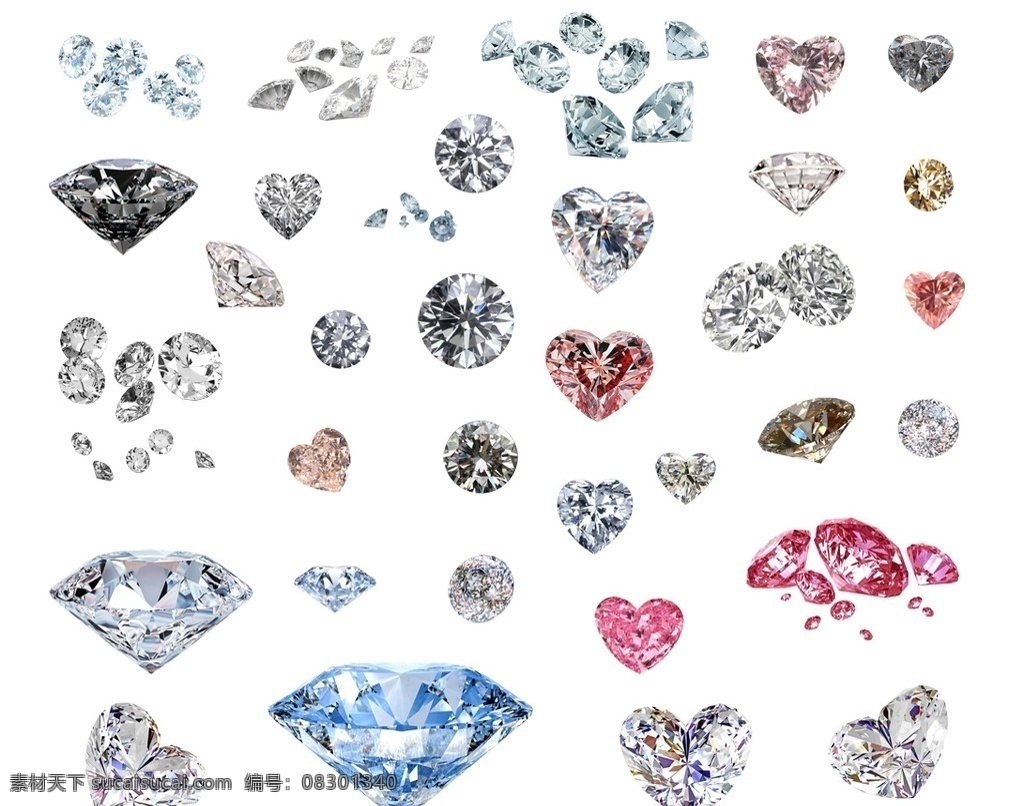 钻石 分层 钻石素材 金钢石 宝石 蓝钻 红钻 白钻 心形钻石 钻石分层素材 psd素材 集