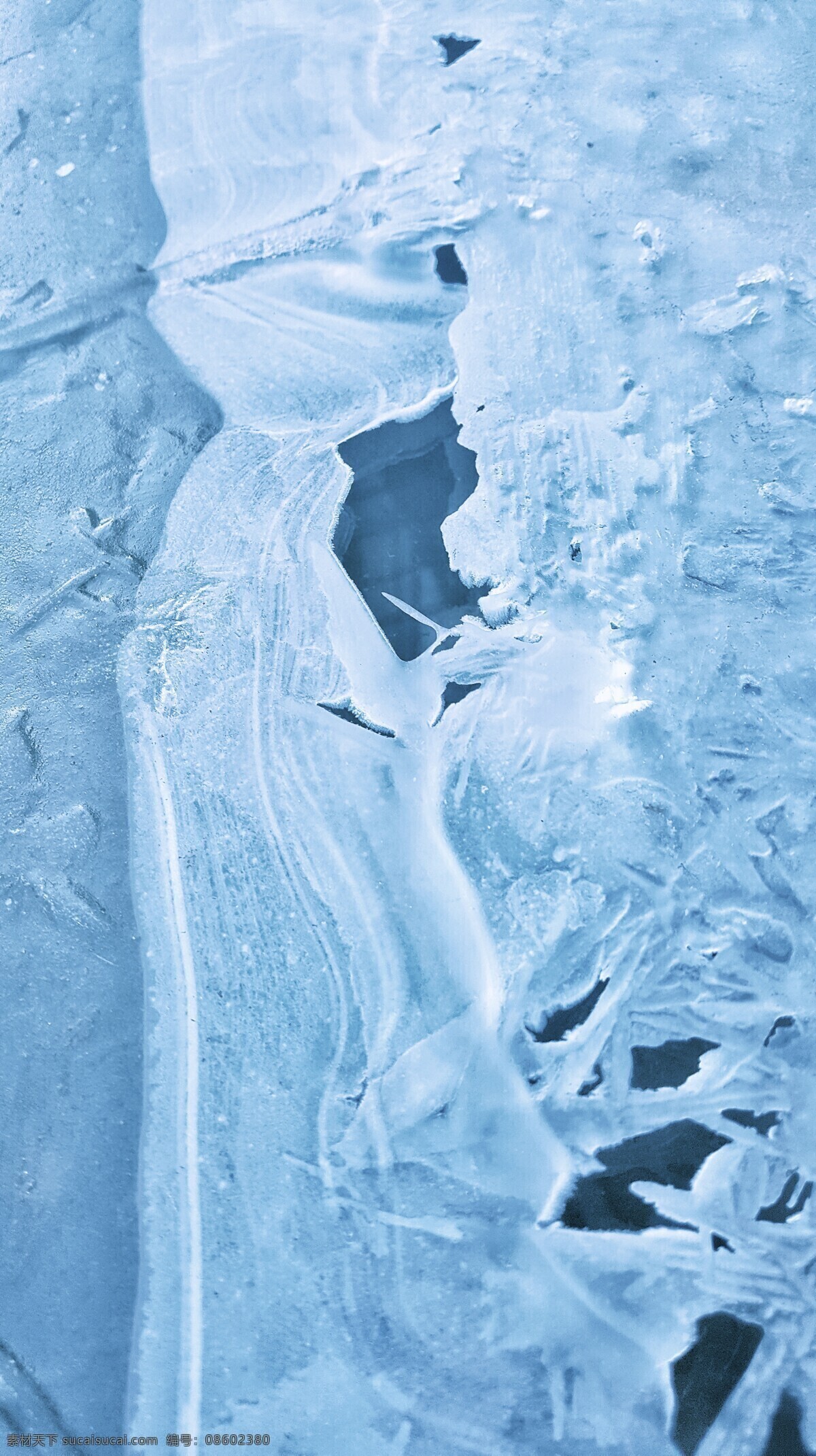 蓝色 冰 窟窿 雪花 雪 自然景观 自然风景