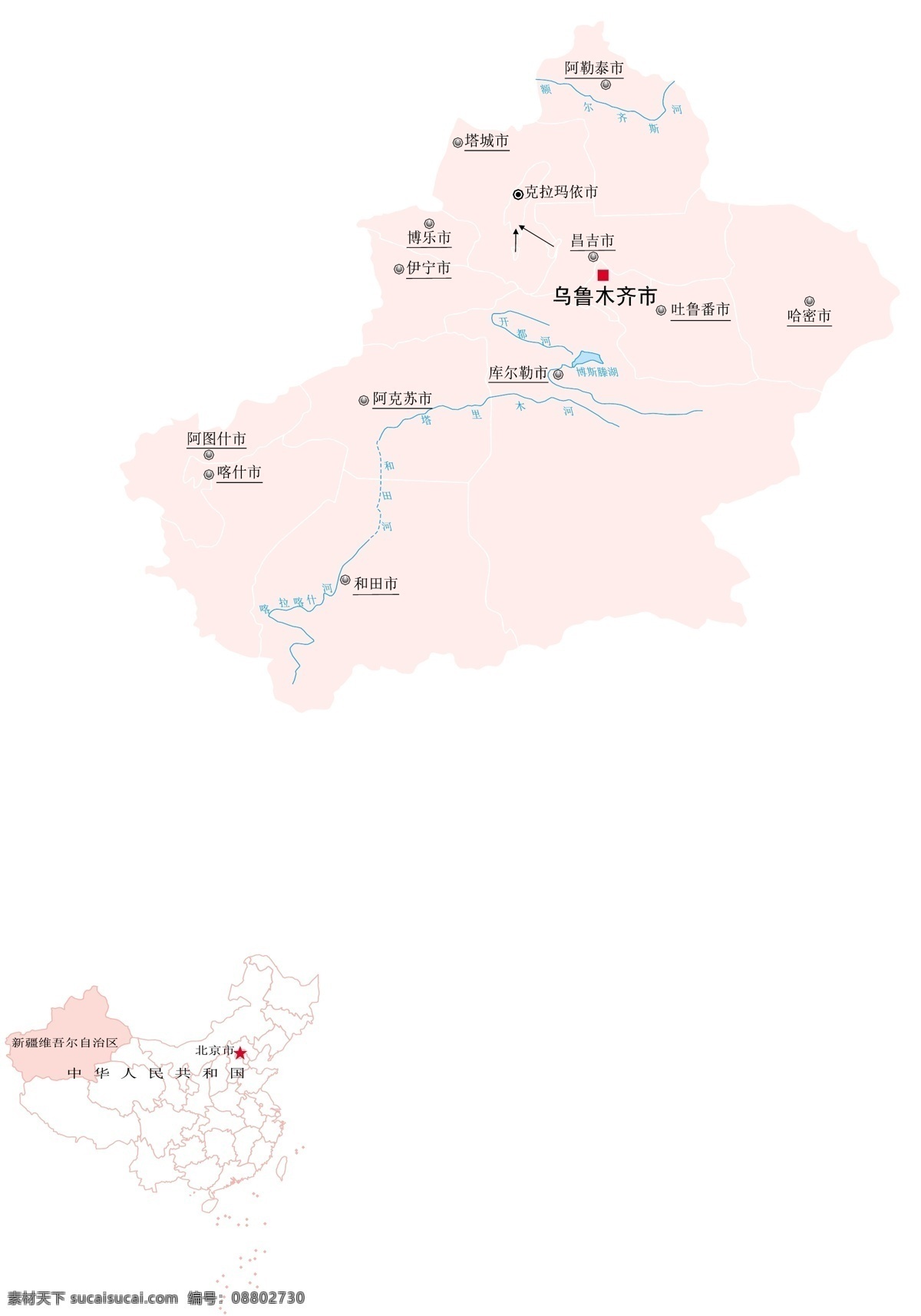 新疆 地图 地图矢量 地图素材 矢量图 其他矢量图