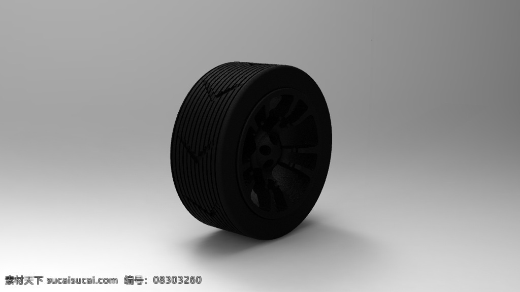 一个 简单 汽车 铝合金 车轮 轮胎 阿姆河 工业设计 运动 3d模型素材 其他3d模型