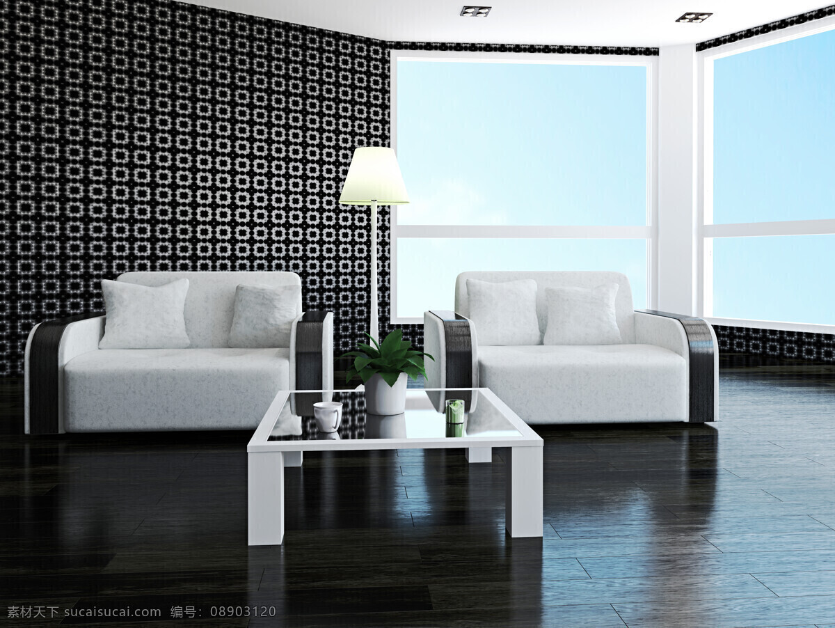 室内装饰 室内装潢设计 壁纸 沙发 客厅 室内设计 环境家居 黑色