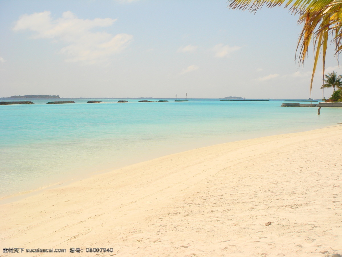 细白沙滩 碧蓝海水 马尔代夫 惊艳 美丽 自然景观 自然风景