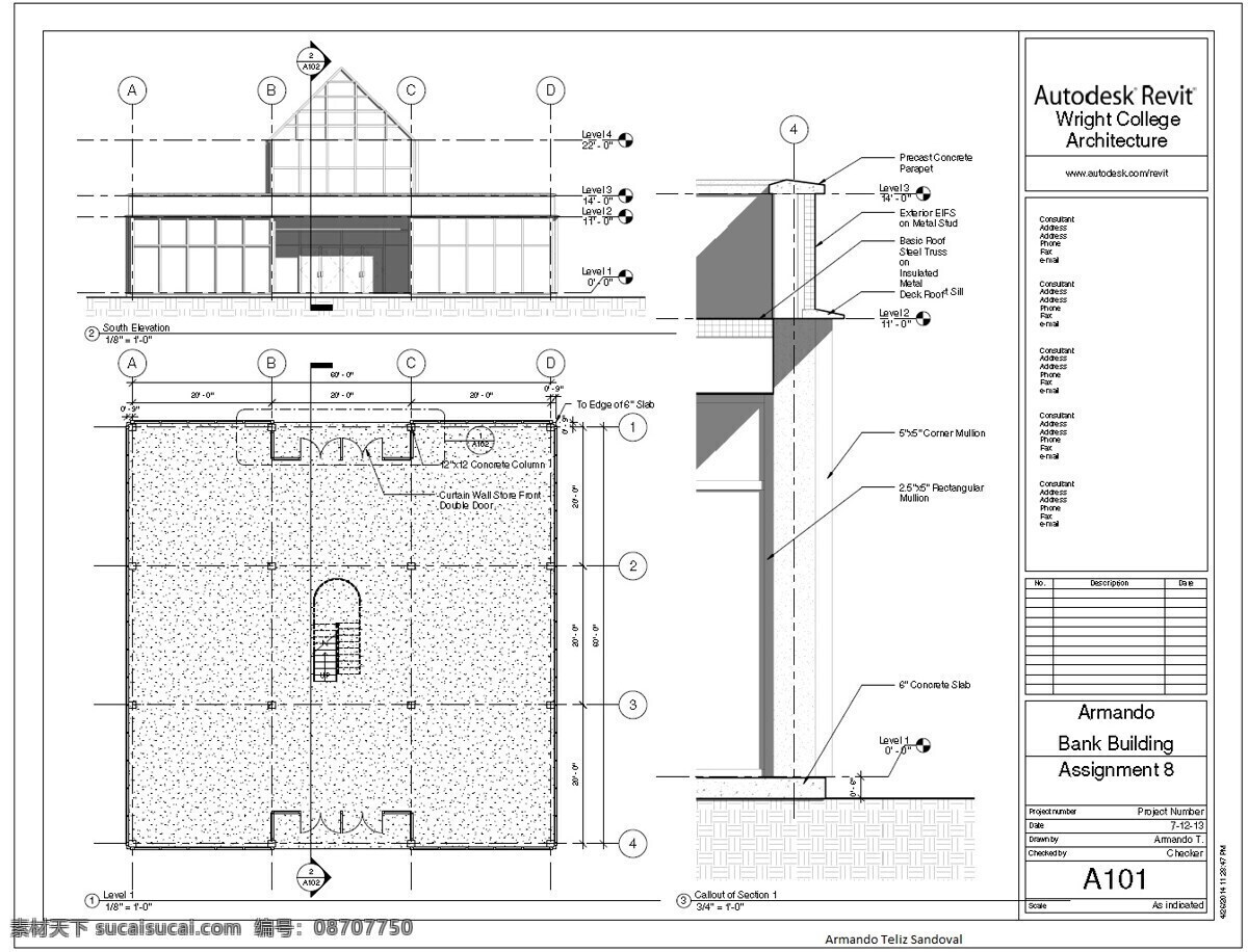 architecture 银行 建立 revit 建筑 3d模型素材 建筑模型