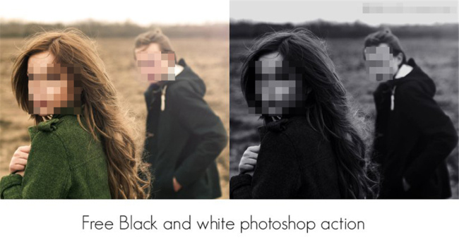 数码照片 质感 黑白 效果 ps 动作 ps笔刷 ps素材 ps动作 调色动作 黑白效果