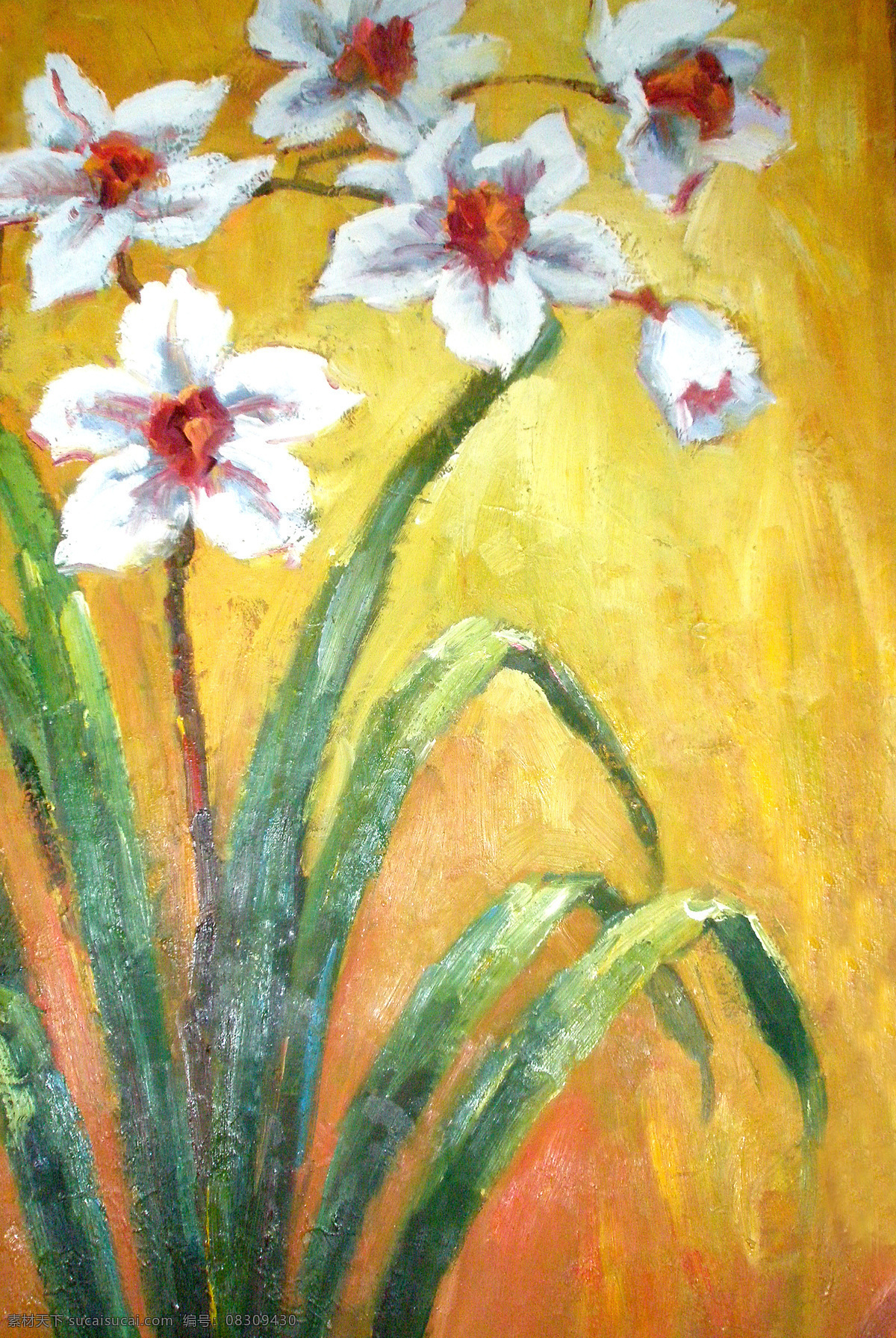 植物 油画 百合 花朵 植特油画 装饰素材