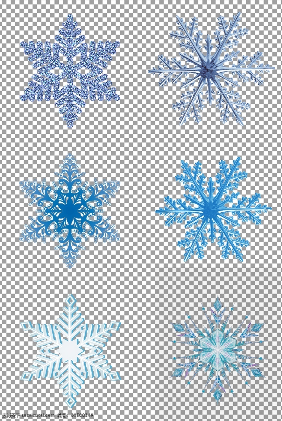 圣诞雪花图片 冰花 雪 雪花 手绘 蓝色 圣诞雪花 免抠 无背景 免抠图 抠图 元素 透明 通道 png免抠图 分层