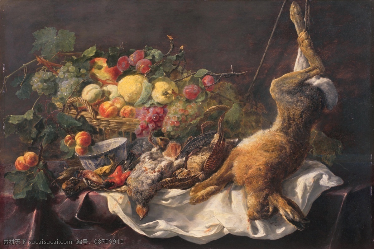 静物 植物 动物 食物 家禽 水果 印象派 写实主义 油画 装饰画 flemish fyt jan 无 框 画 装饰素材