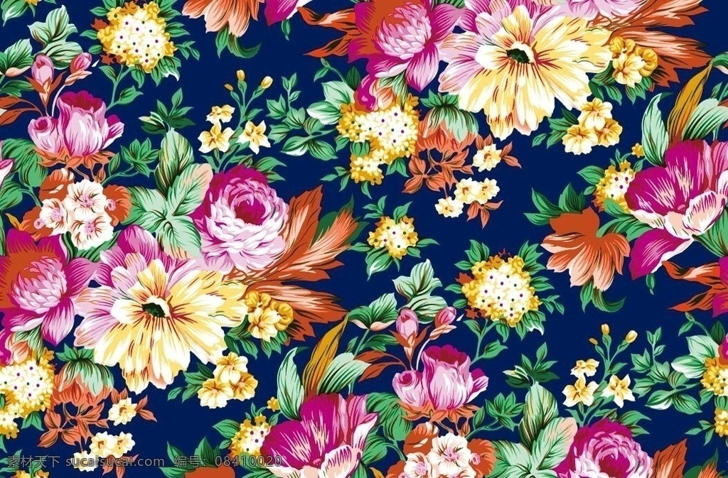 乱花 数码印花 杂花 布匹 花