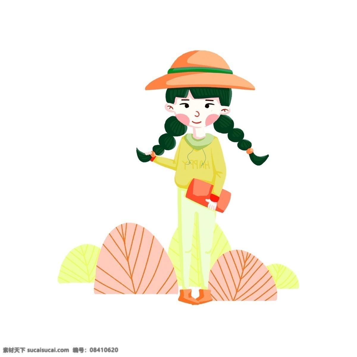 卡通 清新 风 少女 人物 元素 透明素材 人元素 女孩 女孩元素 人物元素 生物静物