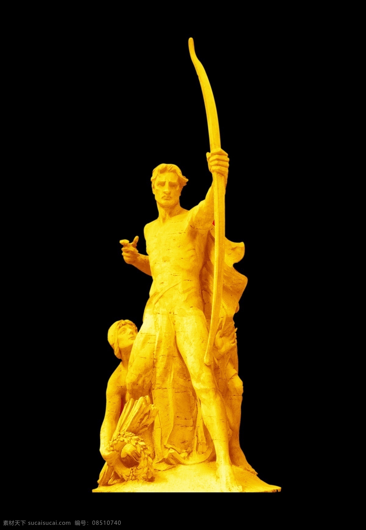 华丽 丽 西方 神话 人物 雕塑 雕刻 房地产 弓箭 黄金雕塑 欧式 企业 二小牧牛 psd源文件