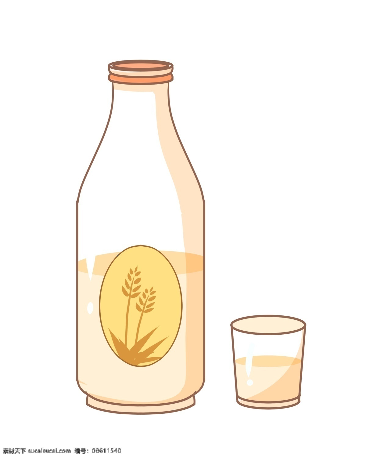 大米米酒图案 酝酿 瓶装 大米
