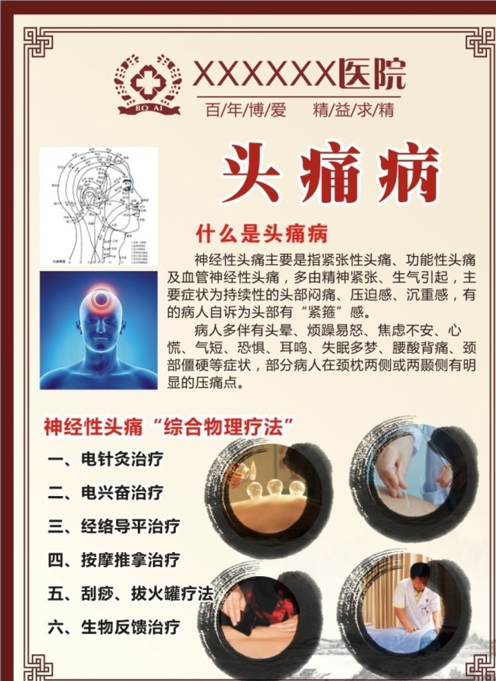 中医展板 中医 展板 头痛 理疗 治疗