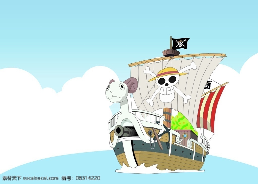 梅利号 海贼王 船 海盗 漫画 动漫动画