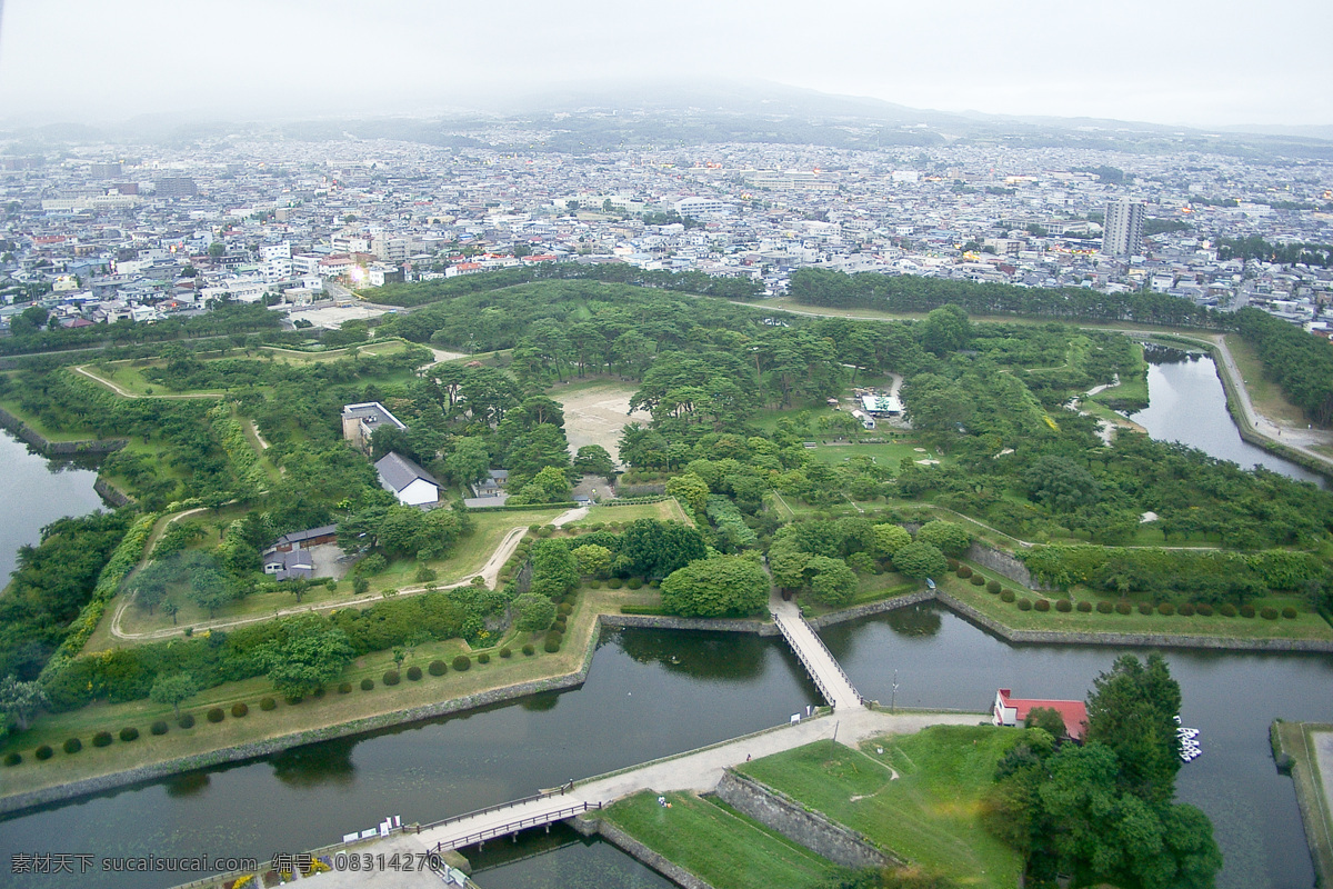 函馆 市 五 棱 郭 古堡 世界风光 风景 全景 城市 建筑 大海 函馆市 五棱郭古堡 国外旅游 旅游摄影