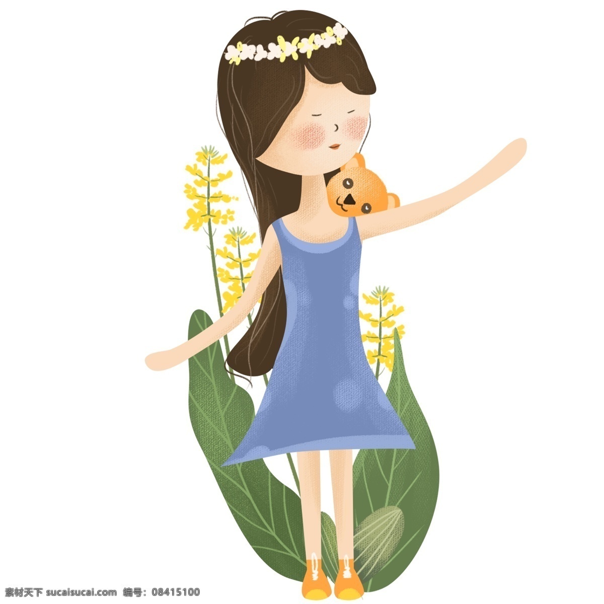 二十四节气 立夏 节气 夏天 油菜花 夏季 穿裙子的女孩 时节