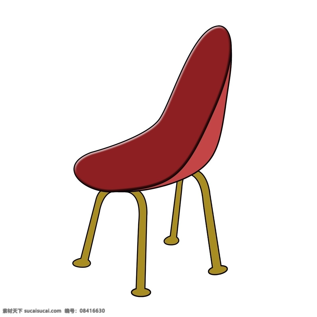 红色 简约 椅子 插画 一把椅子 卡通椅子 家具椅子 椅子插图 红色简约椅子 办公椅子 装修