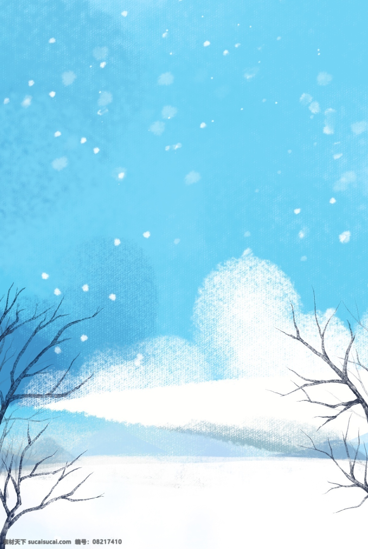 大寒 雪景 分层 banner 二十四节气 冬天 雪花 农历节气 冬天的树 创意合成