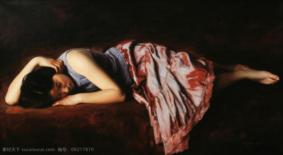 睡觉 美女 油画 写生 女性油画肖像 人物肖像画 东方 人物 油画艺术 绘画艺术 装饰画 书画文字 文化艺术