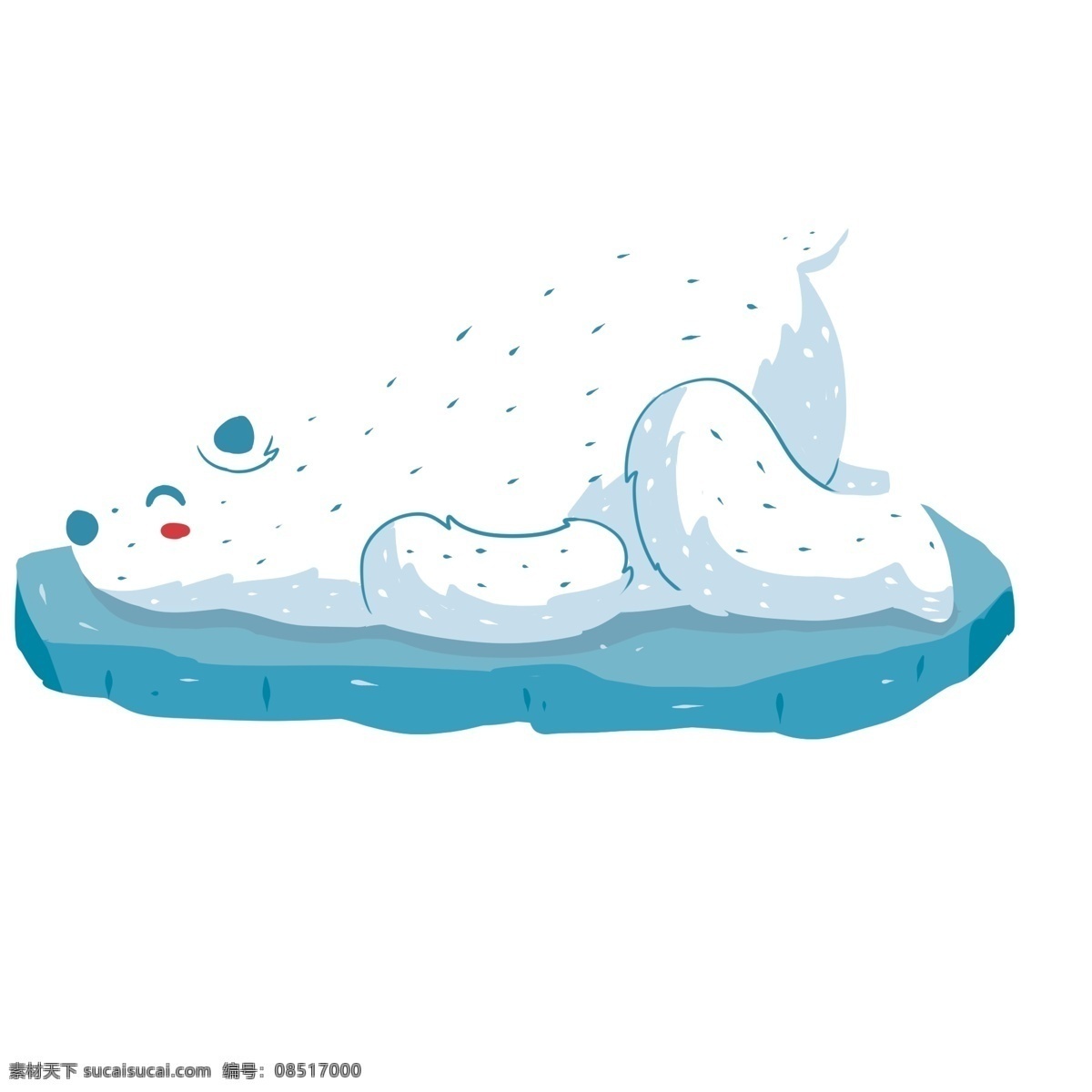 蓝色 浮冰 上 白色 卡通 北极熊 蓝色浮冰 浮冰北极熊