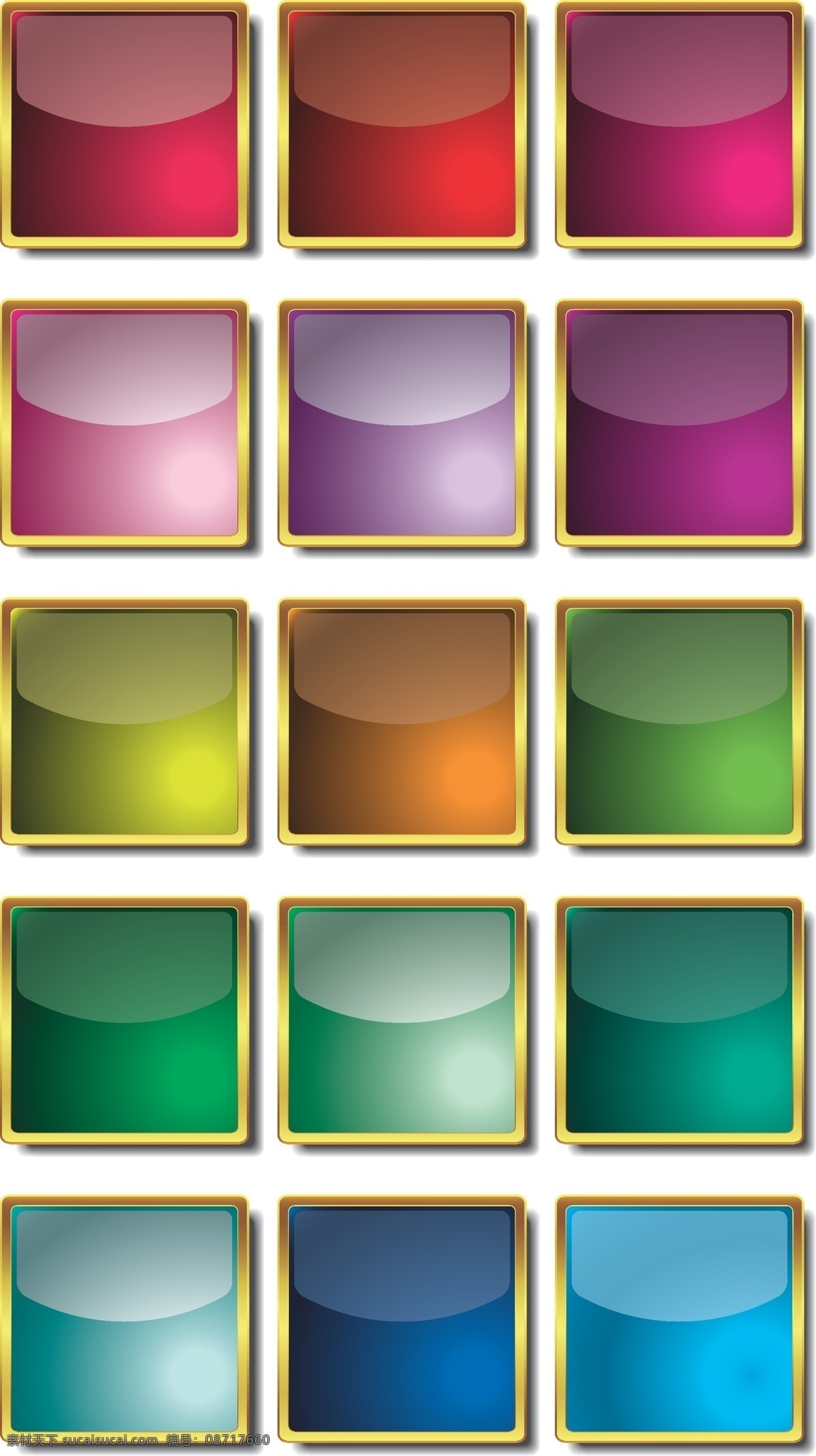 水晶方块 方块 格子 立体 按钮 幻彩 梦幻 光质 炫彩 超酷 五颜六色 背景 底纹背景 底纹边框 矢量