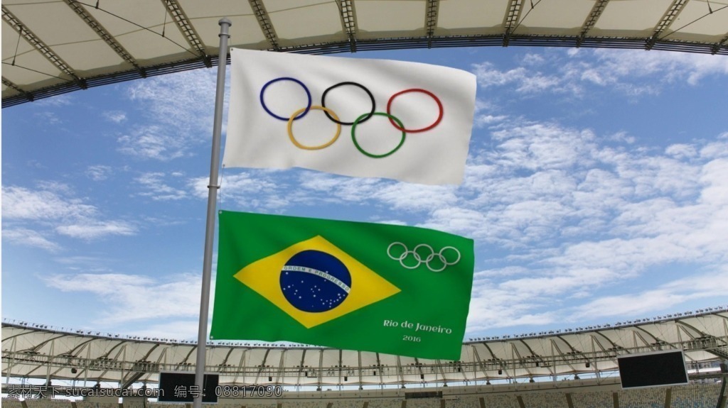 视频背景 合成视频 视频 活动视频背景 合成视频背景 视频素材 视频模版 巴西 奥运会 会场 巴西奥运会 国旗