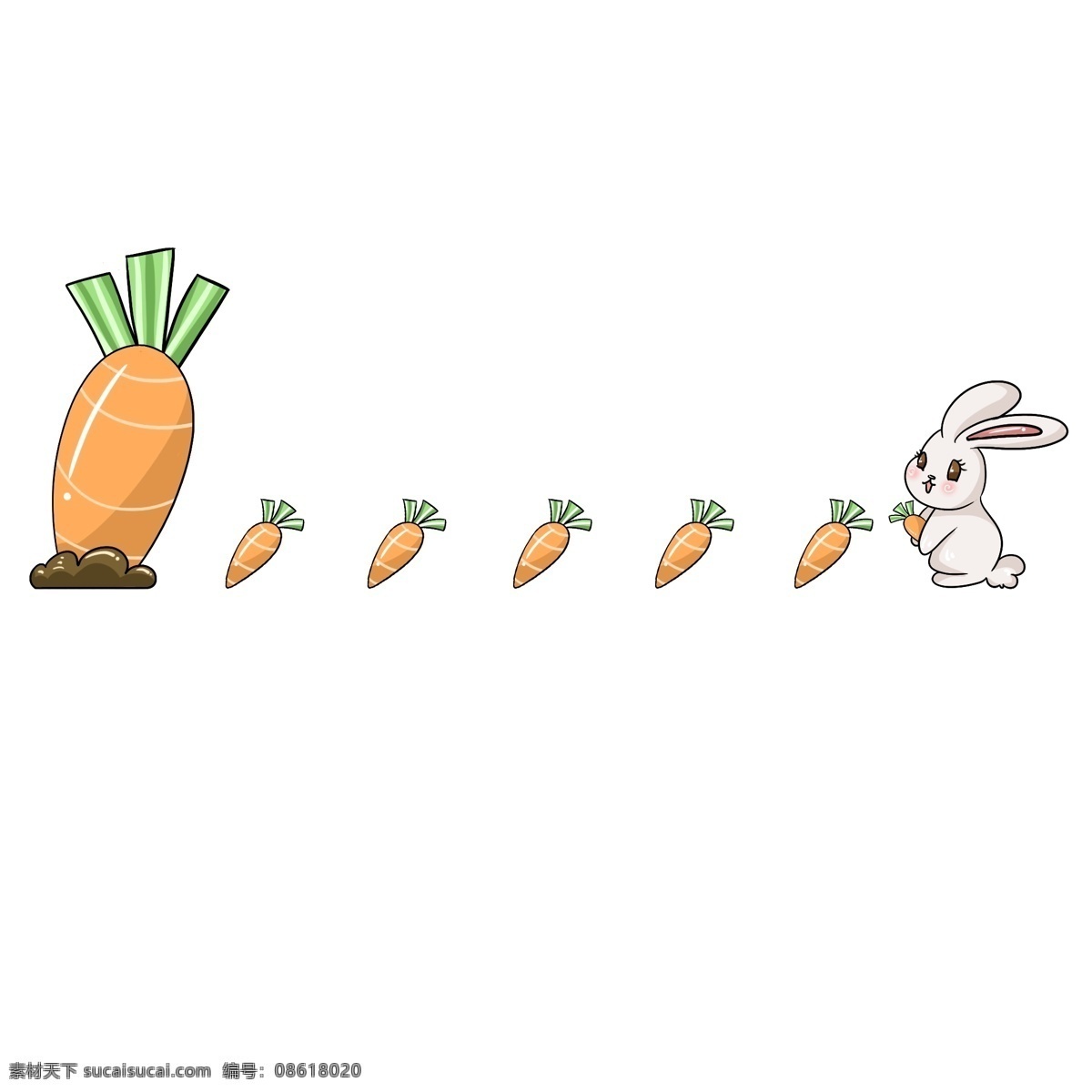 小 兔子 胡萝卜 分割线 小兔子分割线 胡萝卜分割线 小动物分割线 分割线装饰 卡通小兔子 胡萝卜插画